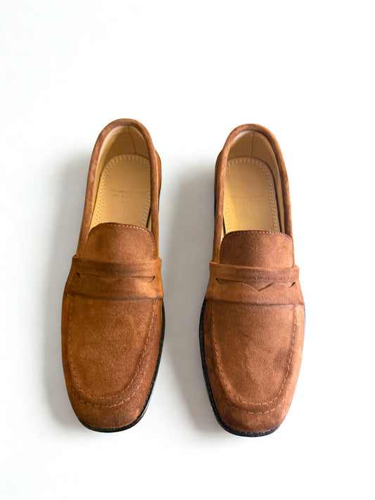 Laji Tan Suede Penny Loafers