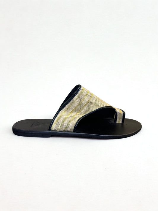 Ayin Black & Gold Slide Slippers